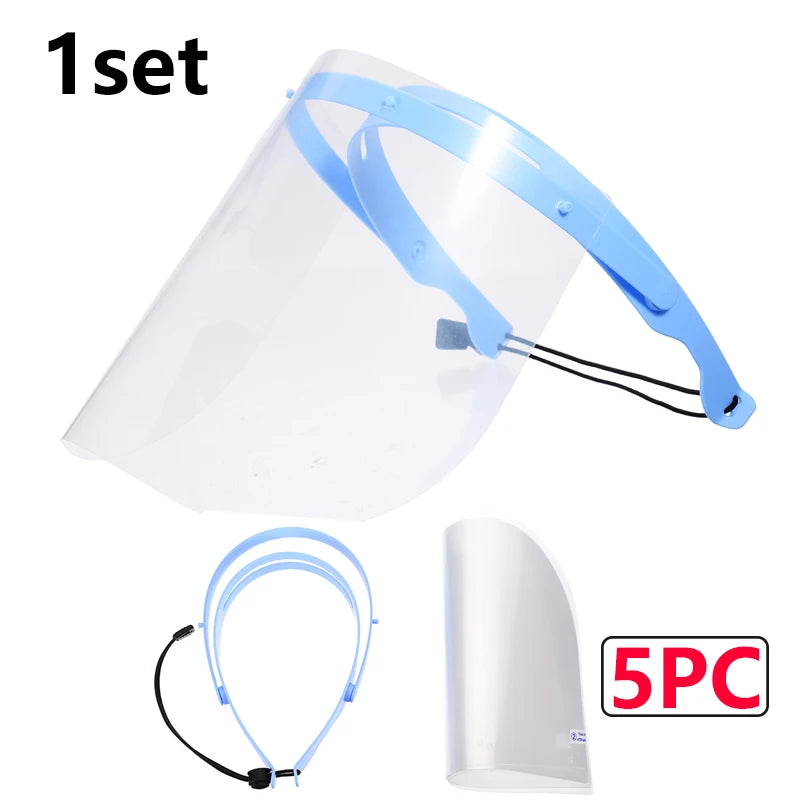 5/10Pcs Dental Protective Face Shield 10/5Pcs Detachable Face Shield 1 shelf Anti-Fog Dustproof Replacement Mask