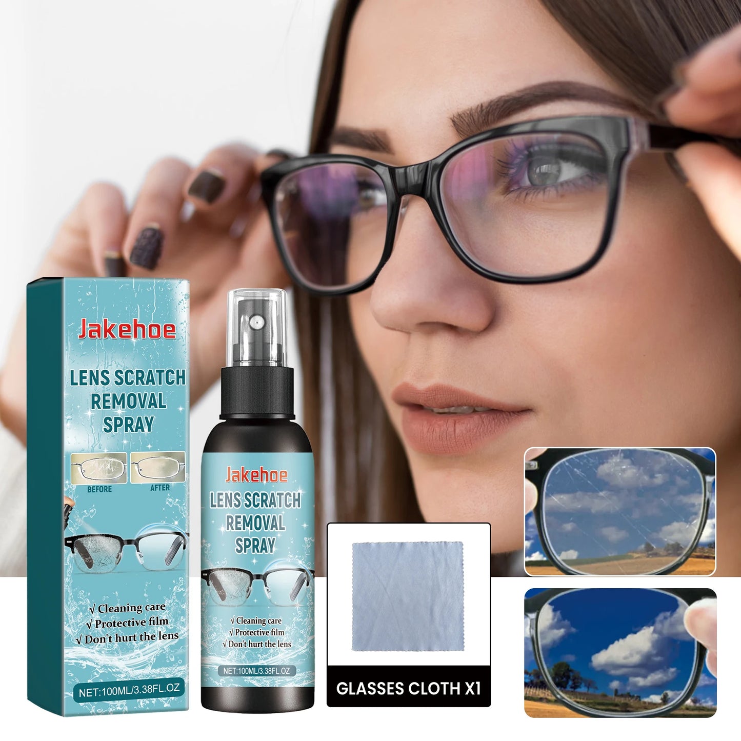 Glasses Lens Cleaner Repairs Small Scratches And Abrasions Effectively Cleans Dirt Restores Lens Smoothness Makes Vision Clearer