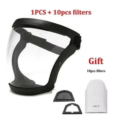 Full Face Shield Mask Transparent Head Eye Safety Protective Cover Glasses Screen Visors Dustproof Wind Proof Anti-Fog Goggles