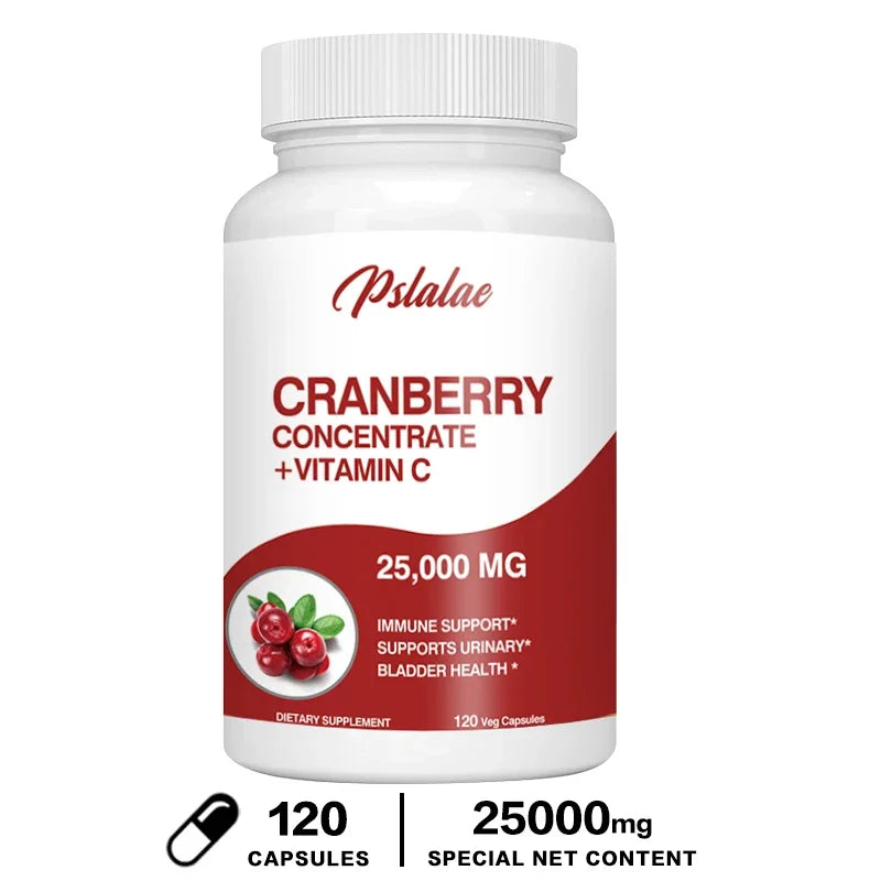 Natural Organic Cranberry Extract (25,000 Mg) - Contains Vitamin C and Vitamin E