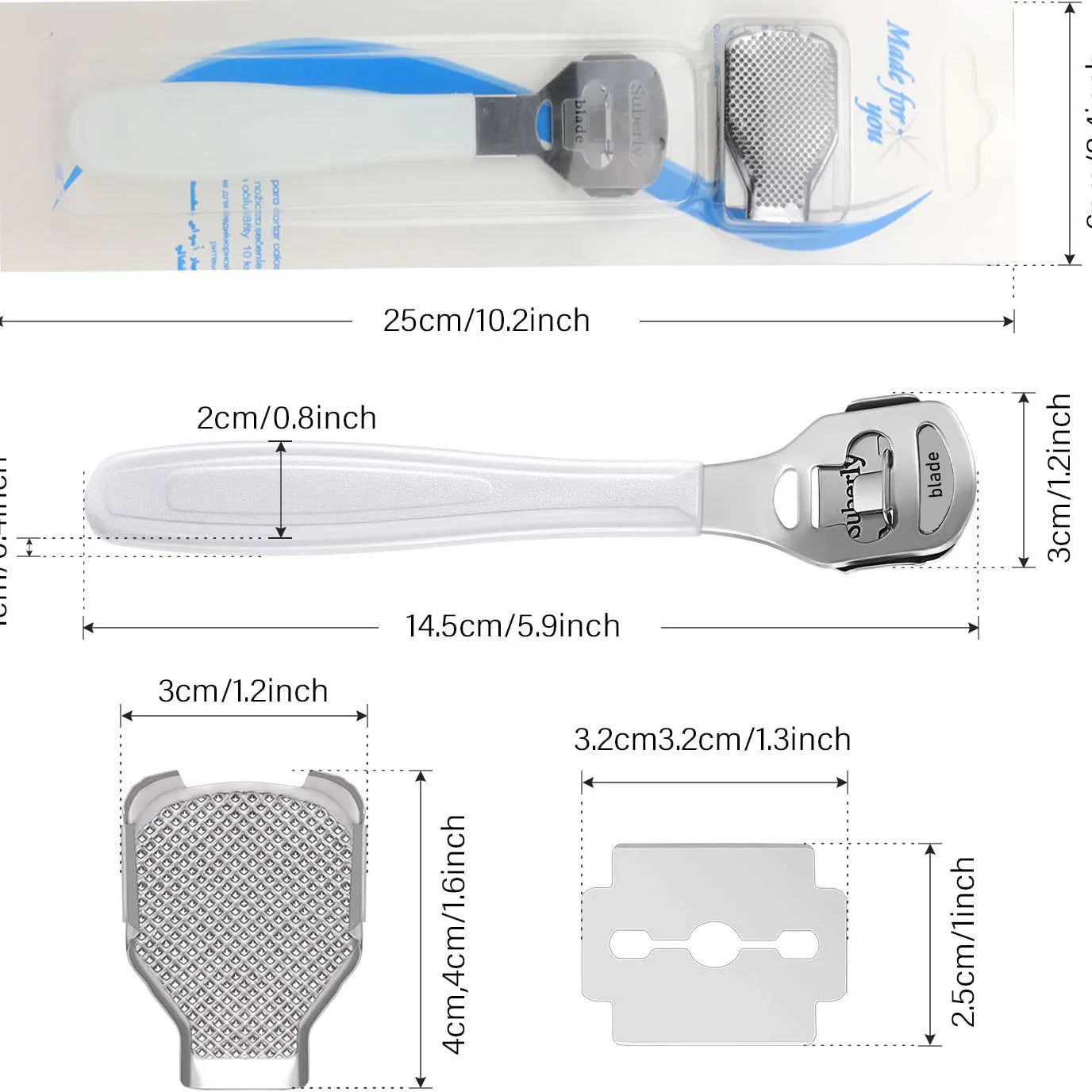 Foot Care Tools Foot Callus Shaver Heel Hard Skin Remover Hand Feet Pedicure Razor Shavers Stainless Steel Handle Easy to Use