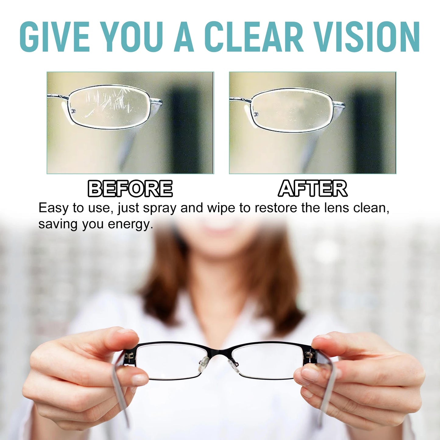 Glasses Lens Cleaner Repairs Small Scratches And Abrasions Effectively Cleans Dirt Restores Lens Smoothness Makes Vision Clearer