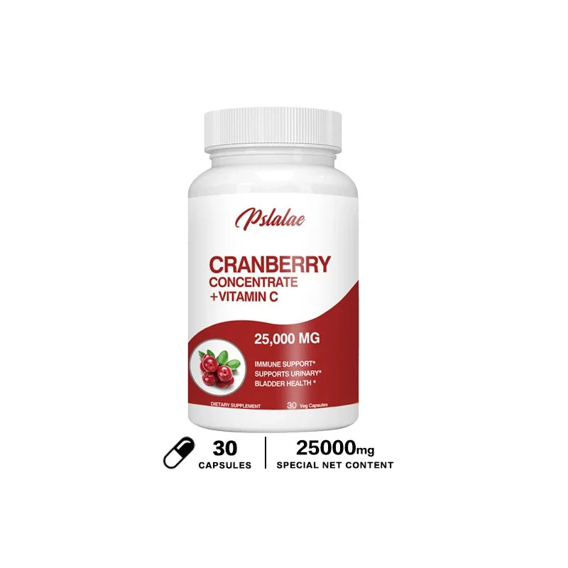 Natural Organic Cranberry Extract (25,000 Mg) - Contains Vitamin C and Vitamin E