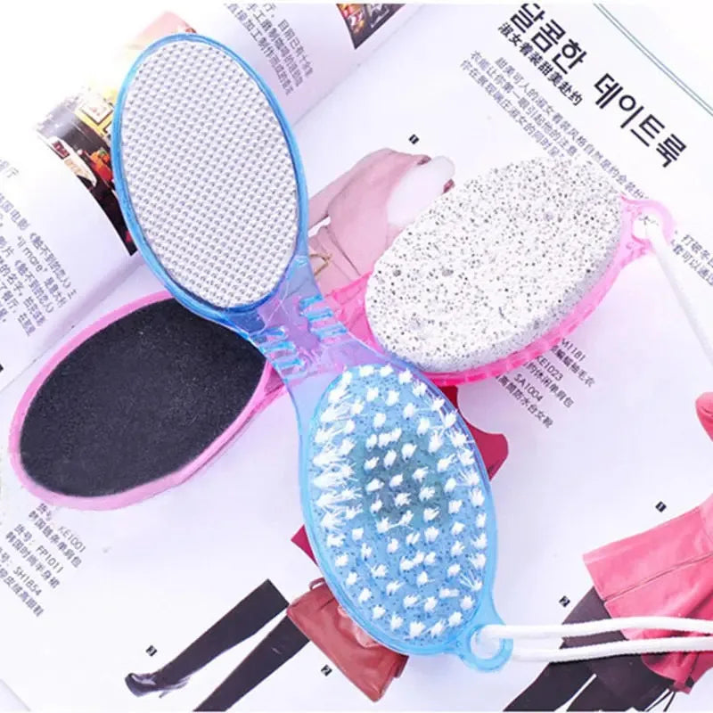 4-In-1 Foot Care Tool Dead Skin Removal Brush Foot Repair Tool  Grinder Foot Wash Brush  Random Color Pedicure Grinding