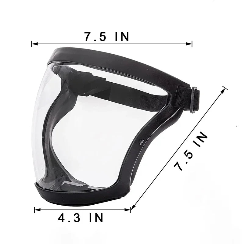 Full Face Shield Mask Transparent Head Eye Safety Protective Cover Glasses Screen Visors Dustproof Wind Proof Anti-Fog Goggles