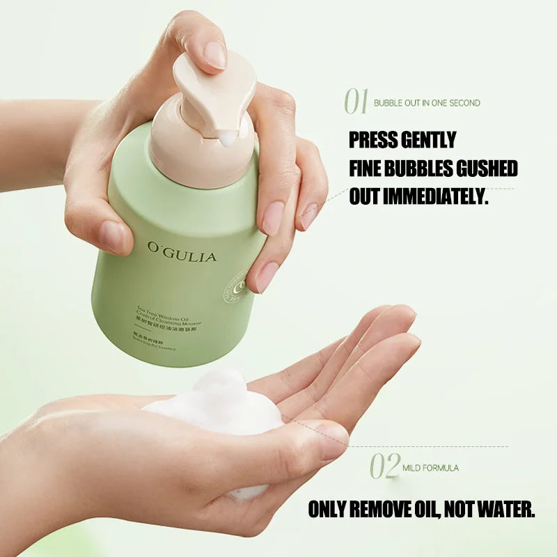 Tea Tree Oil Control Cleanser Cleansing Mousse Moisturizing Natural Organic Deep Cleansing Pores