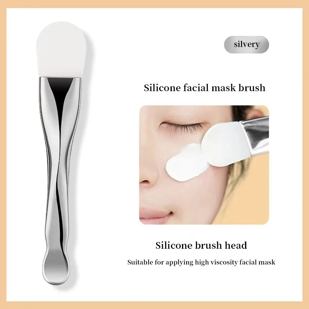 Skincare Tools Double Head Silicone Facial Mask Brush Daub Type Beauty Tool Face Cleaning Brush Dual-Use DIY Film Mud Film Brush