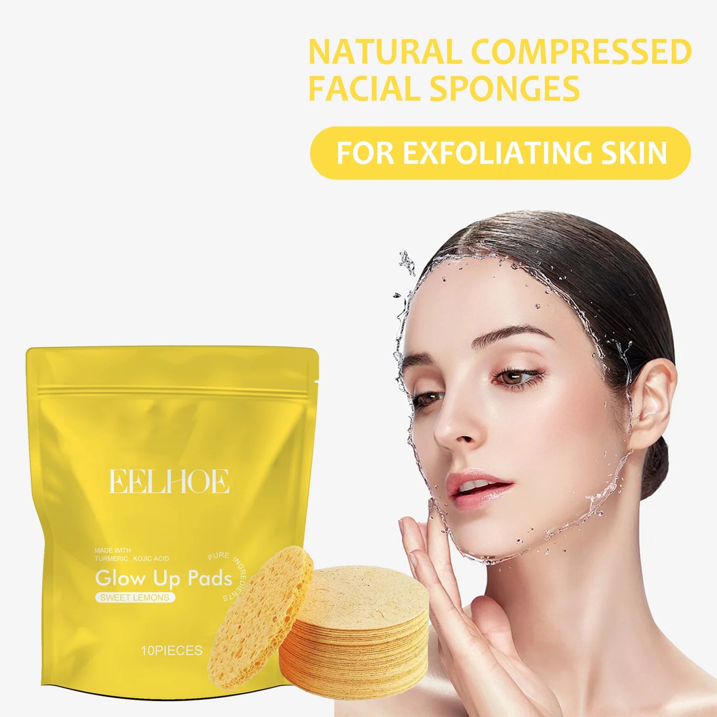 Turmeric Cleansing Pad Deep Clean Remove Dirt Oil Control and Soften Dead Skin Exfoliating Facial Pads for Acne-Prone Skin