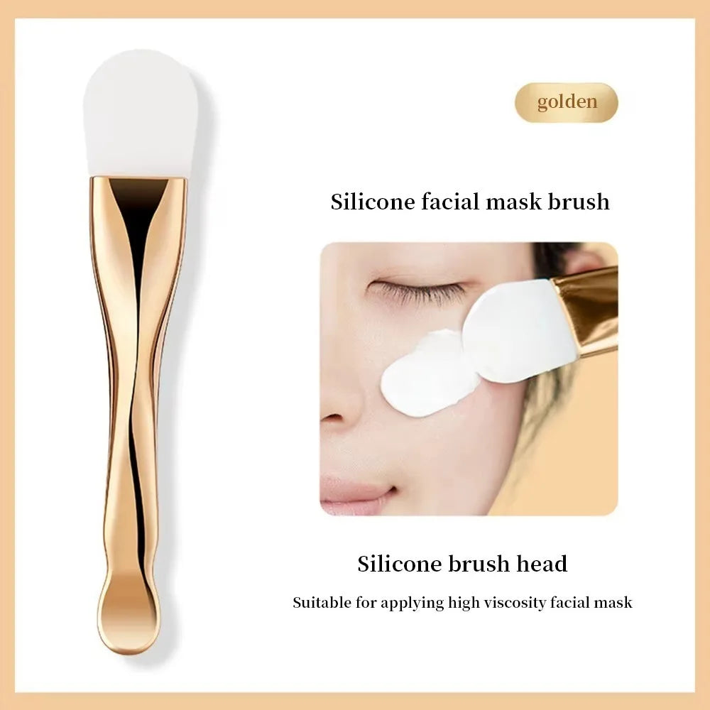 Skincare Tools Double Head Silicone Facial Mask Brush Daub Type Beauty Tool Face Cleaning Brush Dual-Use DIY Film Mud Film Brush