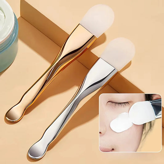 Skincare Tools Double Head Silicone Facial Mask Brush Daub Type Beauty Tool Face Cleaning Brush Dual-Use DIY Film Mud Film Brush