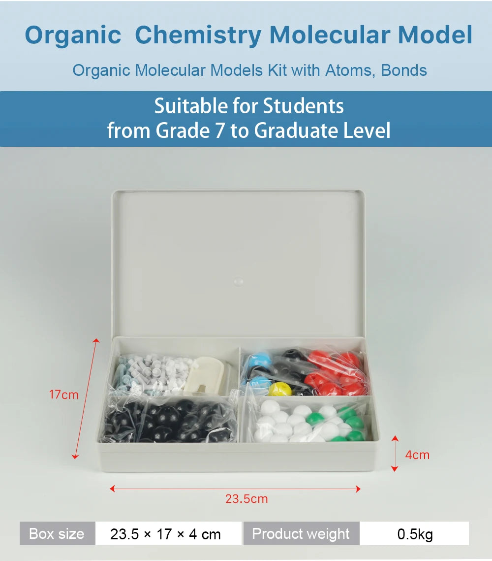 Organic Molecular Models Set (122 PCS) Molecular Models Kit with Atoms, Bonds, Organic Inorganic Chemistry Model