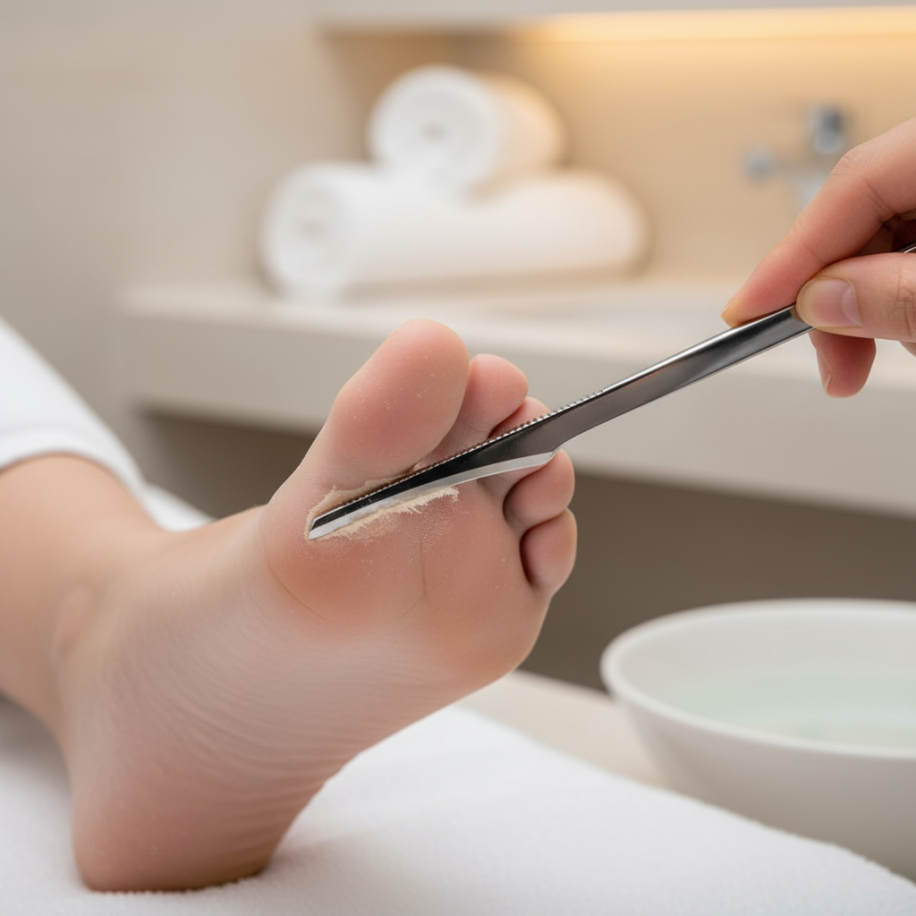 Close-up on ball of foot